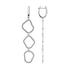 Серьги с английским замком из серебра 94023830