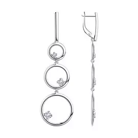 Серьги с английским замком из серебра 94023836