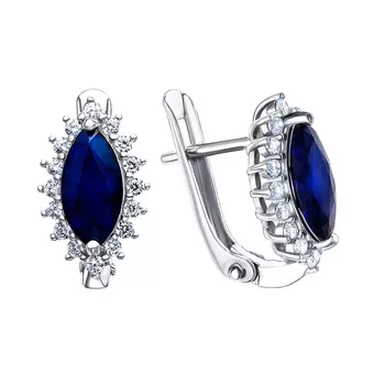 Серьги с английским замком из серебра E-DRGR00508-SP