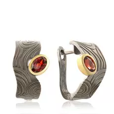 Серьги с английским замком из серебра TSYE00876-E-GR