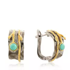 Серьги с английским замком из серебра TSYE00776-E-TQ