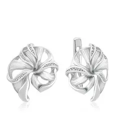 Серьги с английским замком из серебра С-15003