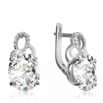 Серьги с английским замком из серебра 94020437