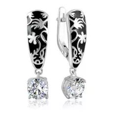 Серьги с английским замком из серебра 94021533