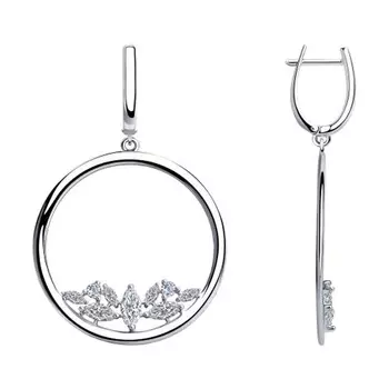 Серьги с английским замком из серебра 94023550