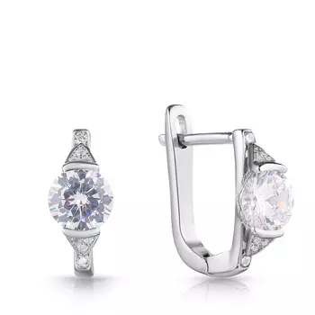 Серьги с английским замком из серебра SET14167E