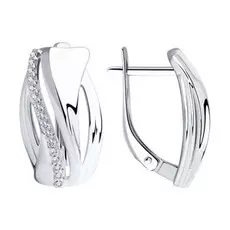 Серьги с английским замком из серебра 94023297