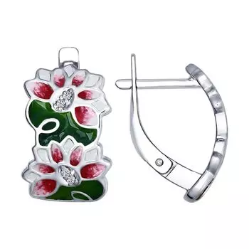 Серьги с английским замком из серебра 94022509