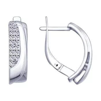 Серьги с английским замком из серебра 94022952