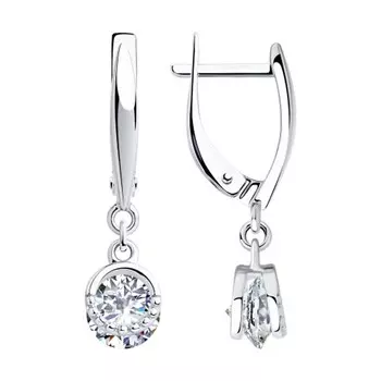 Серьги с английским замком из серебра 94023430