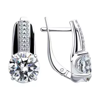 Серьги с английским замком из серебра 94023436