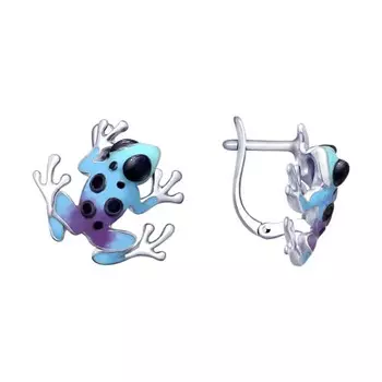 Серьги с английским замком из серебра 94022826