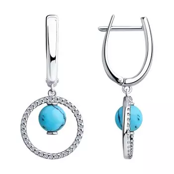 Серьги с английским замком из серебра 83020070