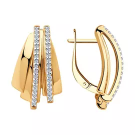 Серьги с английским замком из серебра 93-120-00425-1