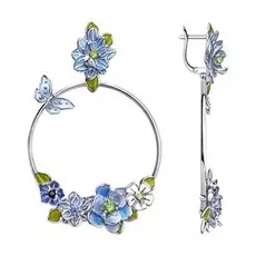 Серьги с английским замком из серебра 94023583