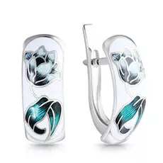 Серьги с английским замком из серебра 31.136с-4