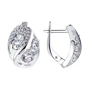 Серьги с английским замком из серебра 94023402