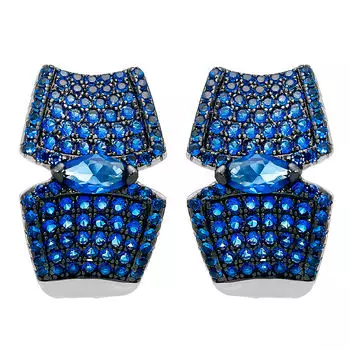 Серьги с английским замком из серебра CZ-E01212-X-WB-SAP-X-SB