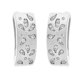 Серьги с английским замком из серебра CZ-E01206-X-W-X-X-W