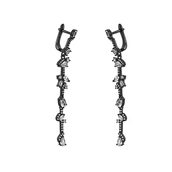 Серьги с английским замком из серебра CZ-E00994-X-B-W-X-W