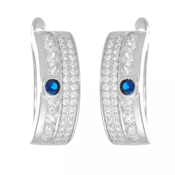 Серьги с английским замком из серебра MP-E00473-X-W-SAP-X-W