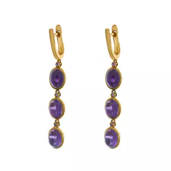 Серьги с английским замком из серебра RB-E00343-X-G-Pur-X-X