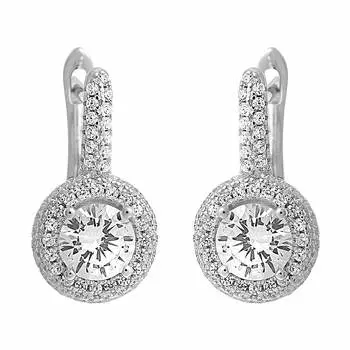 Серьги с английским замком из серебра PD-E00699-X-W-W-X-W