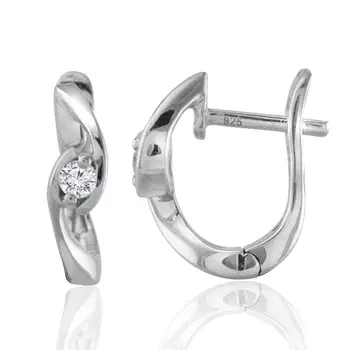 Серьги с английским замком из серебра Cl-E04488-X-W-W-X-X