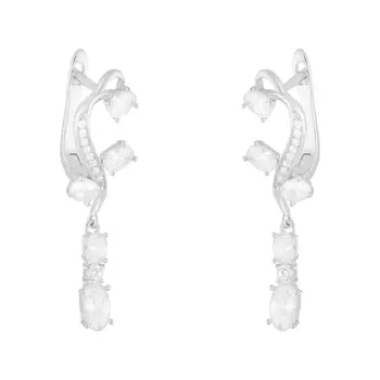 Серьги с английским замком из серебра CZ-E00217-X-W-W-X-W