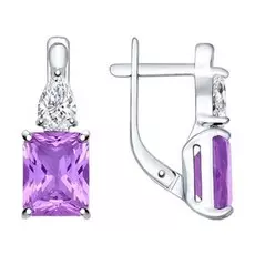 Серьги с английским замком из серебра 92021413