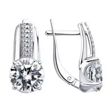 Серьги с английским замком из серебра 94023437