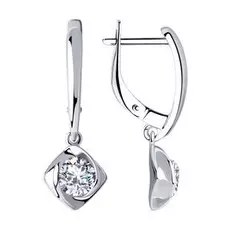 Серьги с английским замком из серебра 94023283