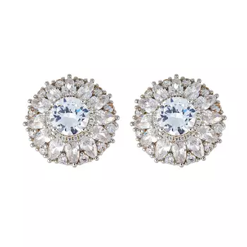 Серьги с английским замком из серебра CZ-E01220-X-W-W-X-W