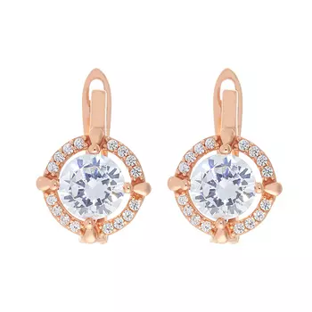 Серьги с английским замком из серебра PD-E01047-X-G-W-X-W