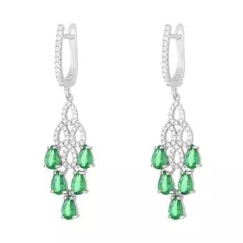 Серьги с английским замком из серебра PD-E00922-X-W-Gg-X-W