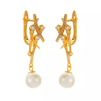 Серьги с английским замком из серебра PI-E01140-X-L-ST503-X-W