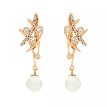 Серьги с английским замком из серебра PI-E01140-X-G-ST601-X-W