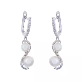 Серьги с английским замком из серебра PI-E00083-X-W-PN-X-W