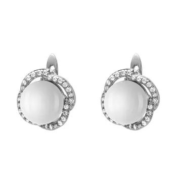 Серьги с английским замком из серебра PI-E00384-X-W-PS-X-W