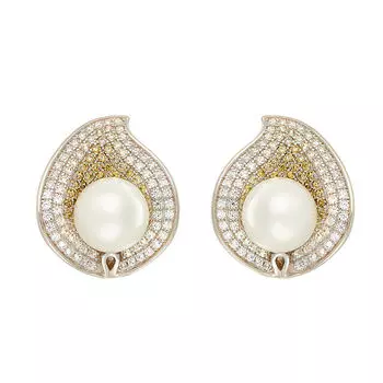 Серьги с английским замком из серебра PI-E1058-3-X-W-PS-X-M4