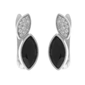 Серьги с английским замком из серебра PD-E00499-X-W-B-X-W