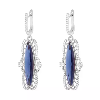 Серьги с английским замком из серебра PD-E00591-X-W-SAP-X-W