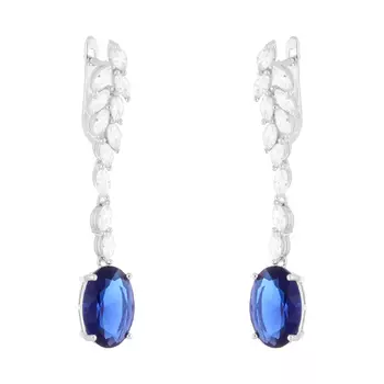 Серьги с английским замком из серебра CZ-E00656-X-W-SAP-X-W