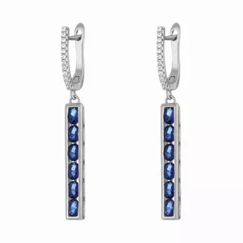 Серьги с английским замком из серебра CZ-E00660-X-W-BL-X-W