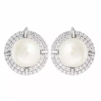 Серьги с английским замком из серебра PI-E02301-X-W-PN-X-W