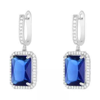 Серьги с английским замком из серебра PD-E00304-X-W-SAP-X-W