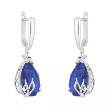 Серьги с английским замком из серебра PD-E00186-X-W-SAP-X-X