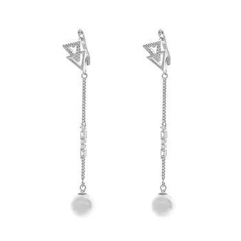 Серьги с английским замком из серебра PI-E01392-X-W-PS-X-W