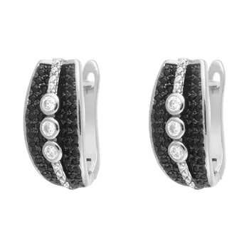 Серьги с английским замком из серебра CZ-E895-2-X-W-W-X-M2