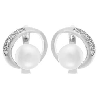 Серьги с английским замком из серебра PI-E01526-X-W-PN-X-W